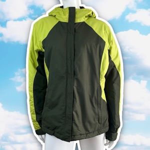COLUMBIA Omni-Tech Waterproof Lightweight Hooded Jacket Green Camping Hiking